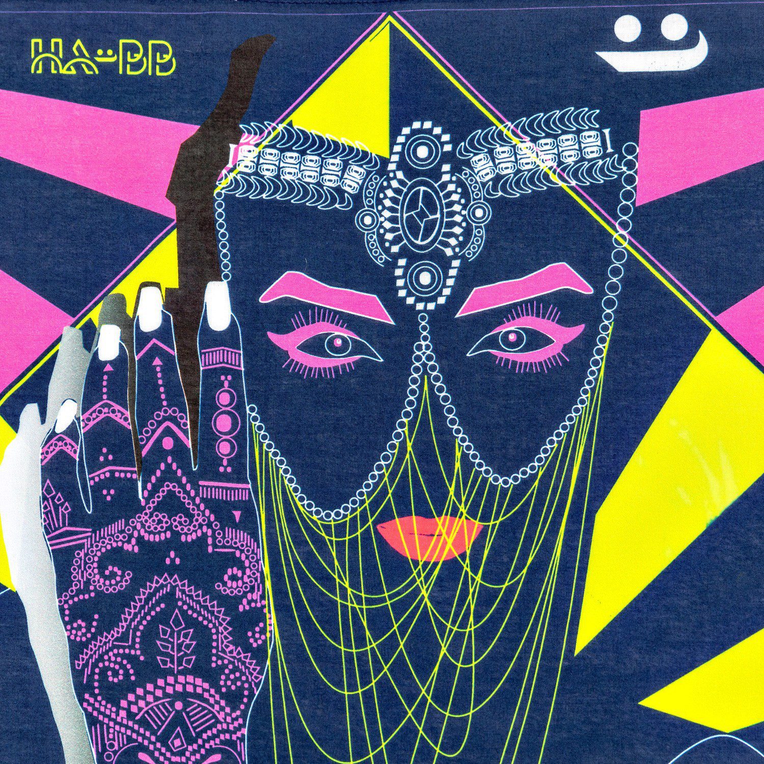 Arab Eyes Bandana In Cotton With Hand-Rolled Edges (100% Cotton).