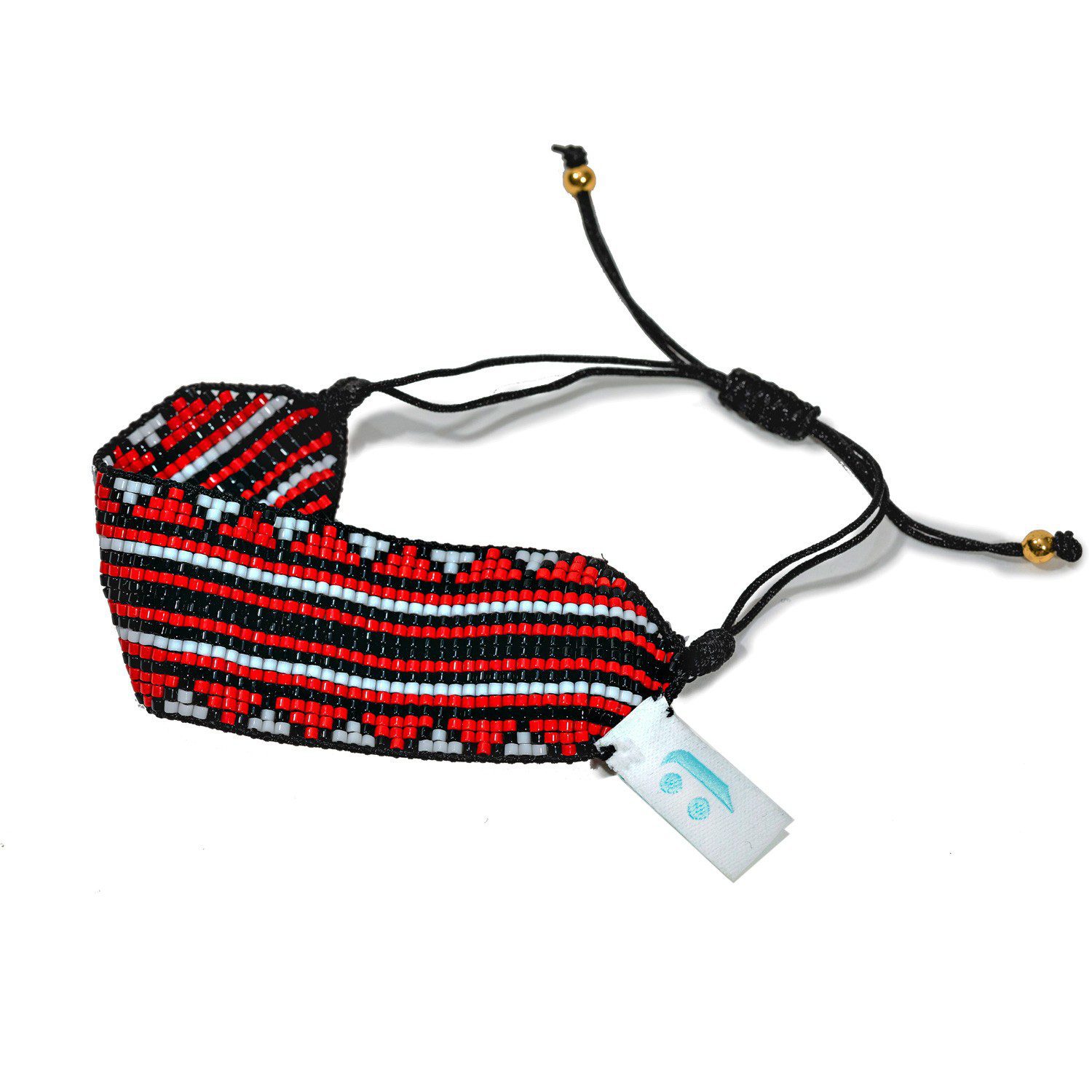 Unisex Handmade Al-Sadu Bracelet Big Black, Red Made In Spain