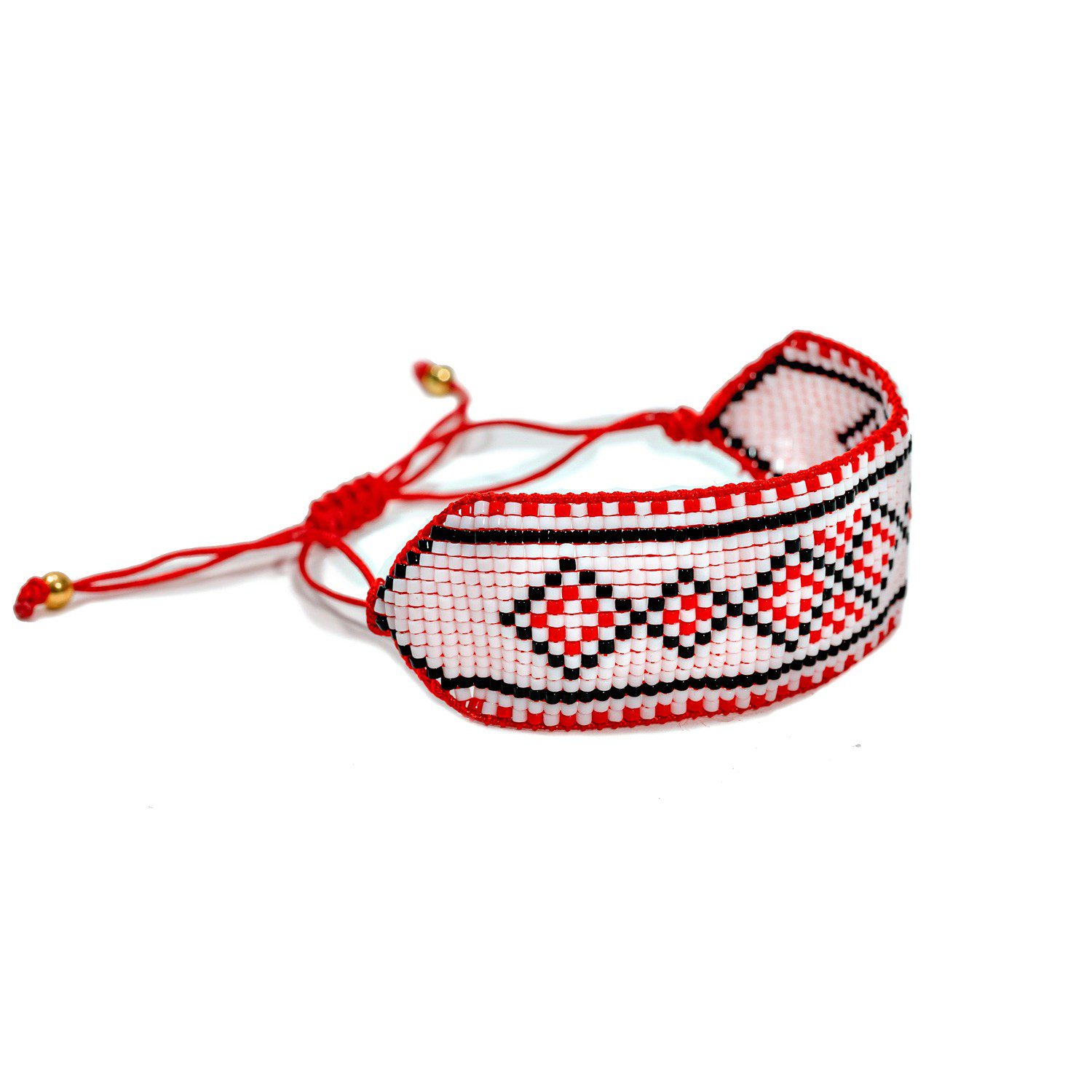 Unisex Handmade Al-Sadu Bracelet White And Red, Made In Spain