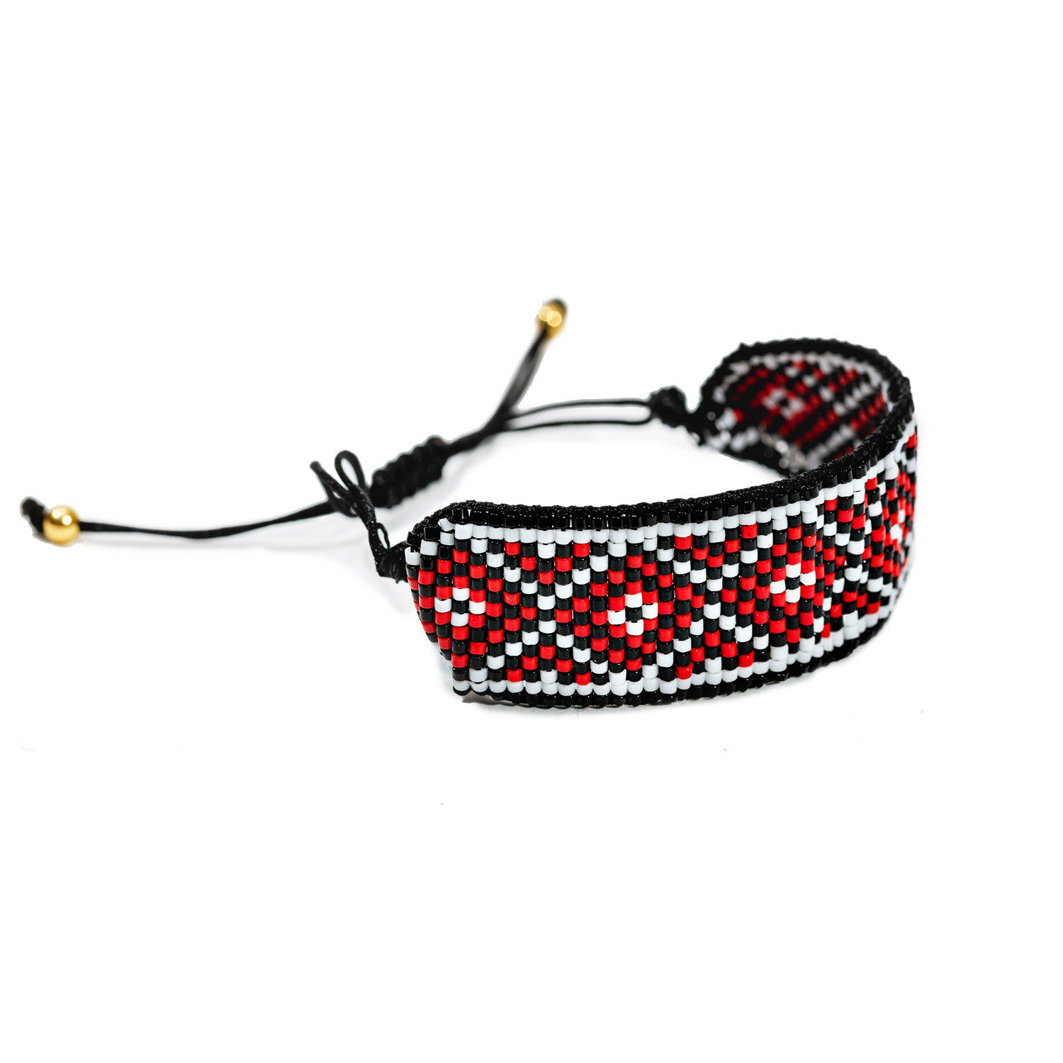 Handmade Al-Sadu Bracelet Side Square Black, Red,White Made In Spain