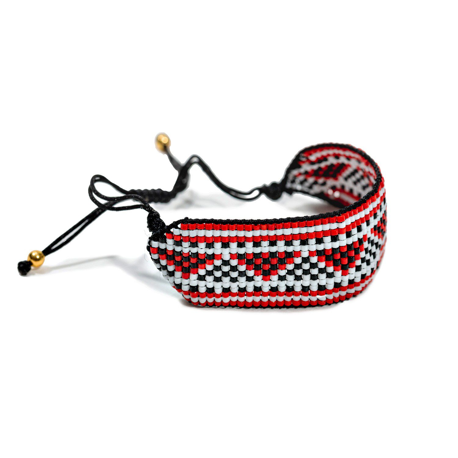 Unisex Handmade Al-Sadu Bracelet White, Red Pyramid Made In Spain