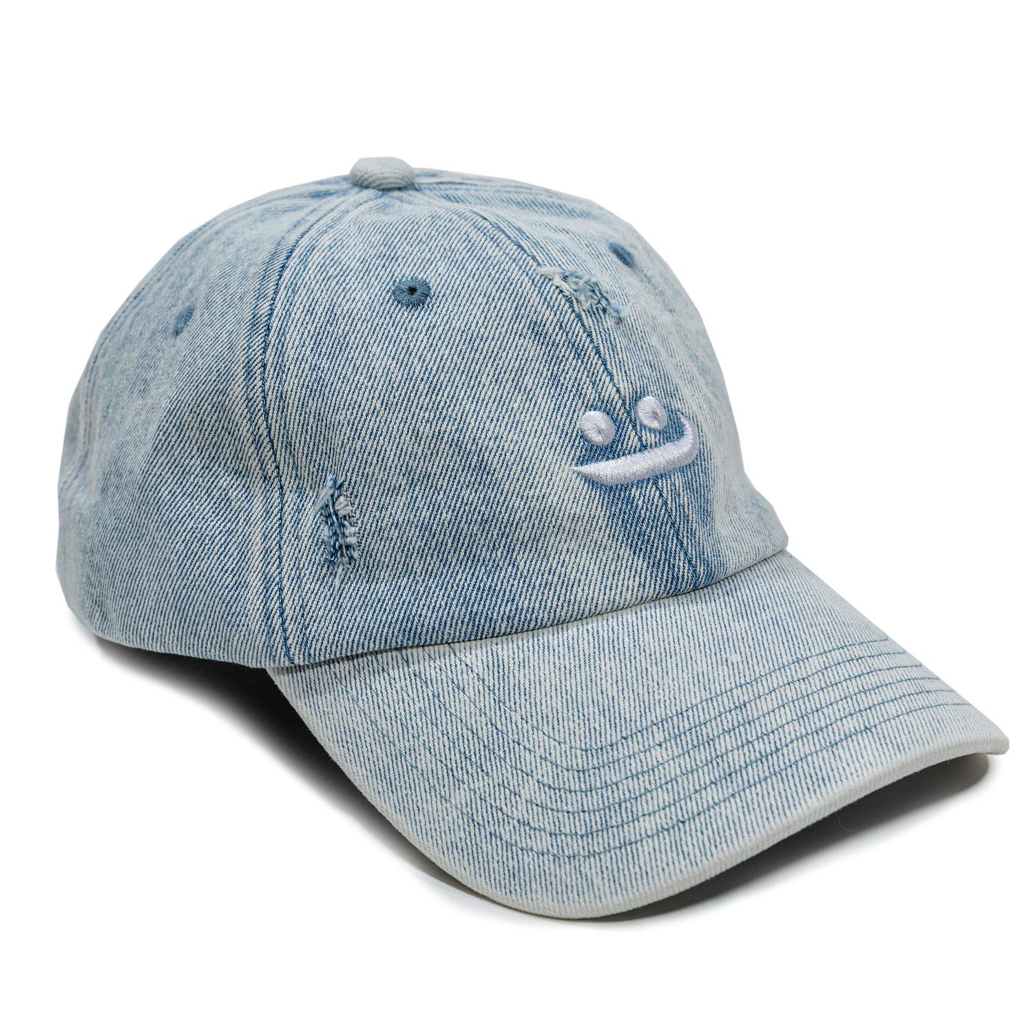 Denim Distressed Smile/ Al-Sadu 3D Print T-Shirt95% Cotton 6%Expandex