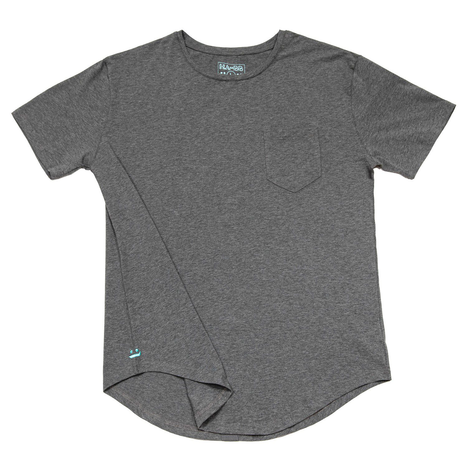 Latest One Point Pocket Gray Rounded Tee
