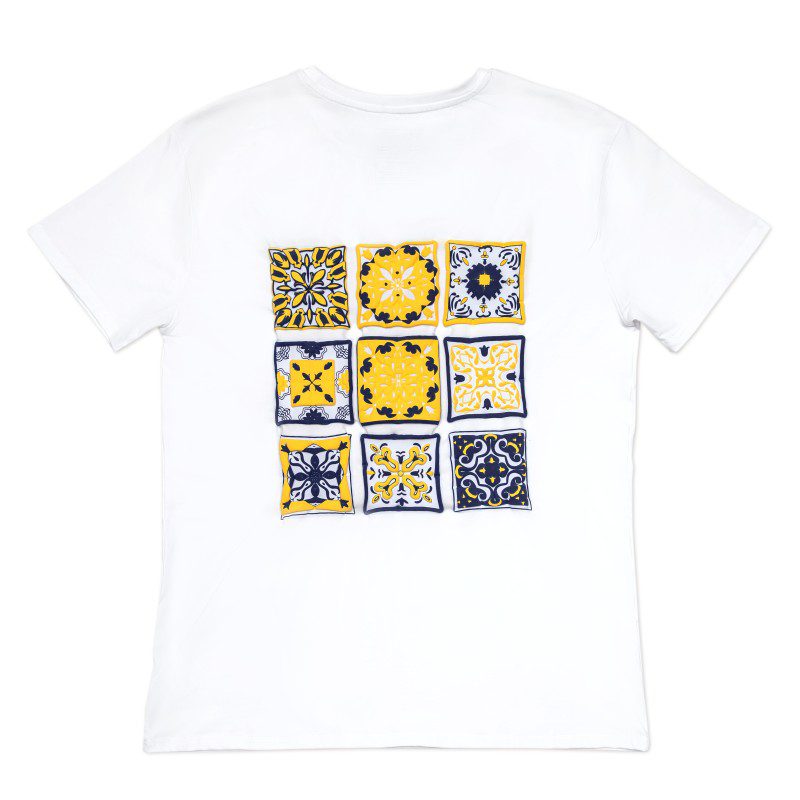 Premium Mudejar 3D Print At The Back On White Soft Cotton UAE Onl