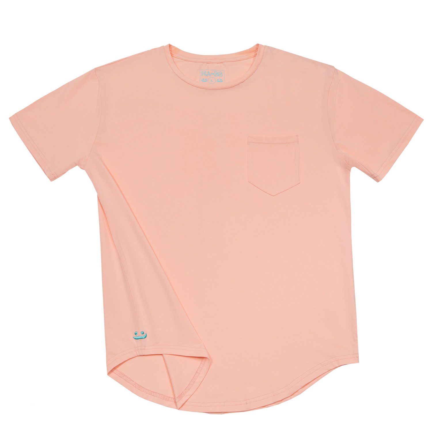 One Point Pocket Pink Rounded Tee