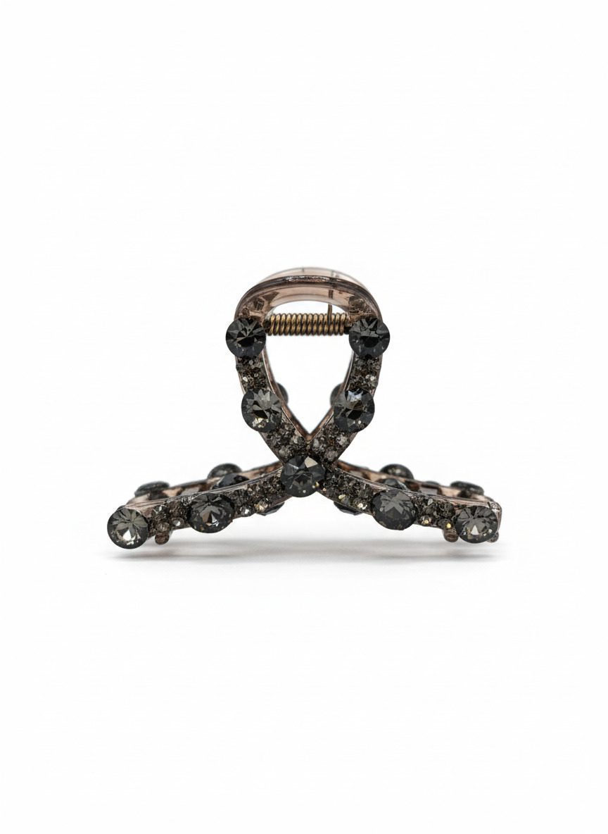 Gigi Black Hair Clip With Crystal