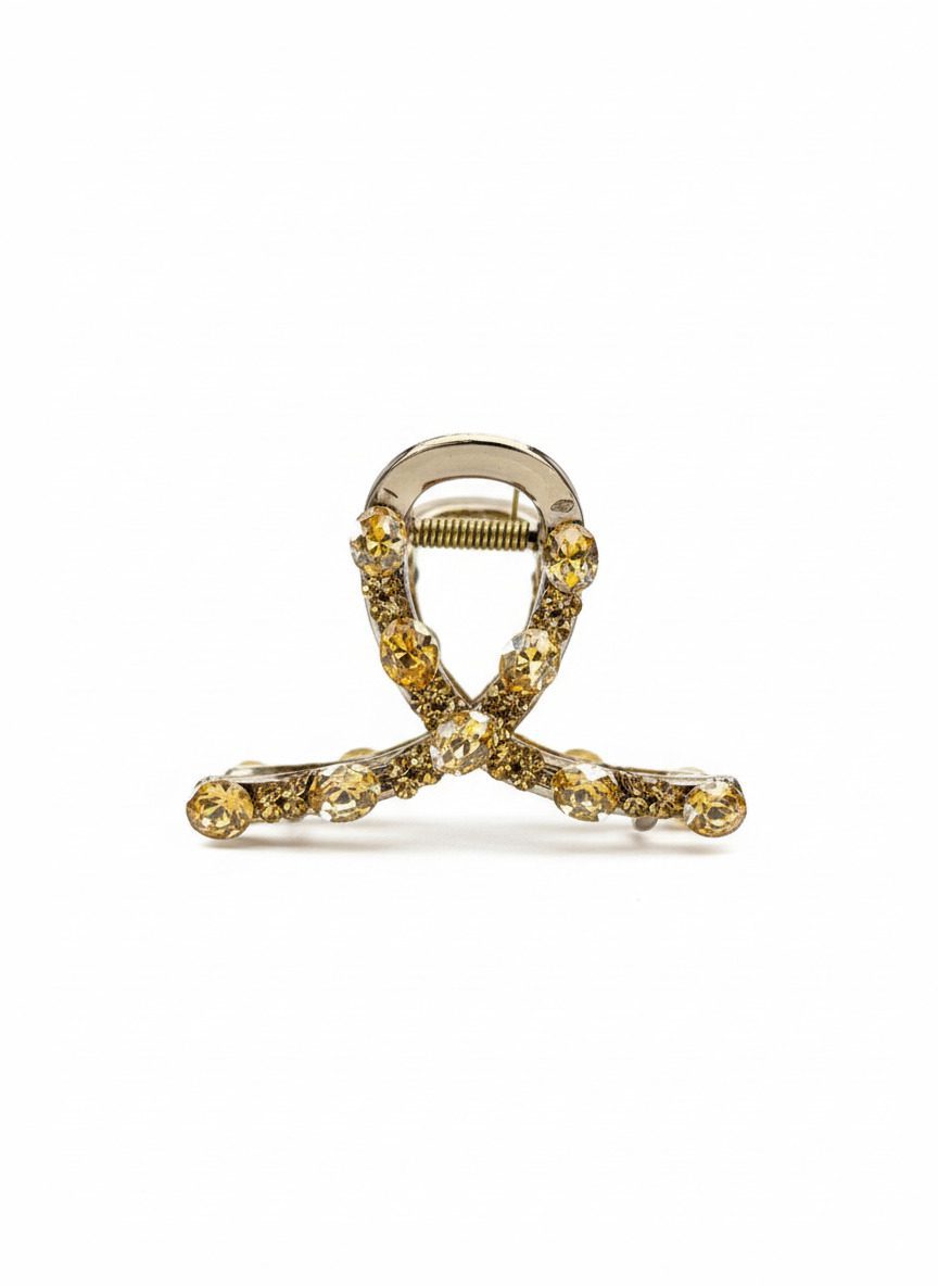 Gigi Gold Hair Clip With Crystals