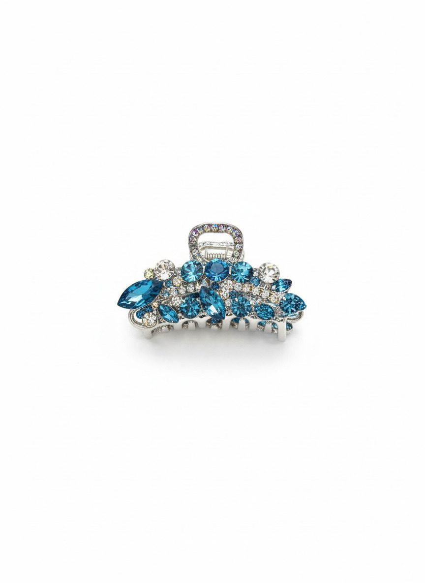 Elvira Blue Crystals Small Hair Clip | Elegant Fashion