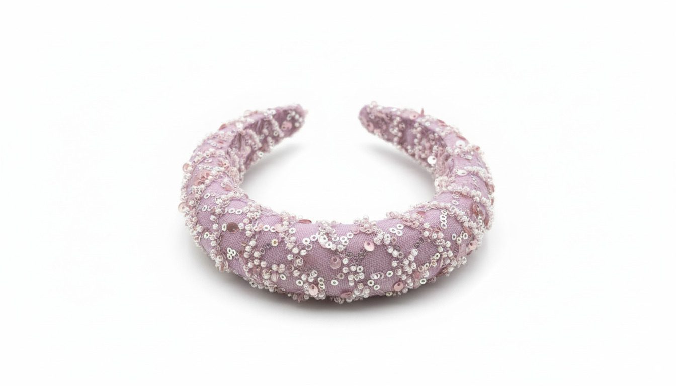 Purple Head Band With Crystal