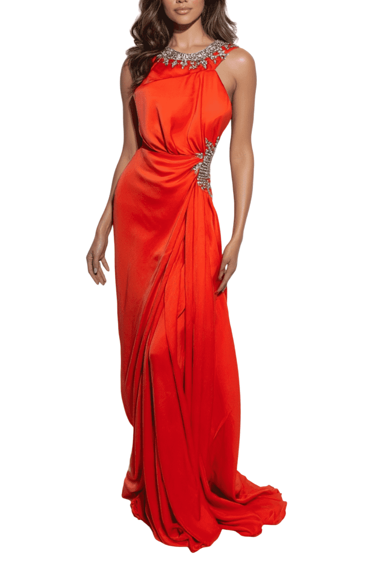 Red Casual Wear Party Dress Free Size