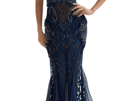 Dark Blue Formal Dress Free Size