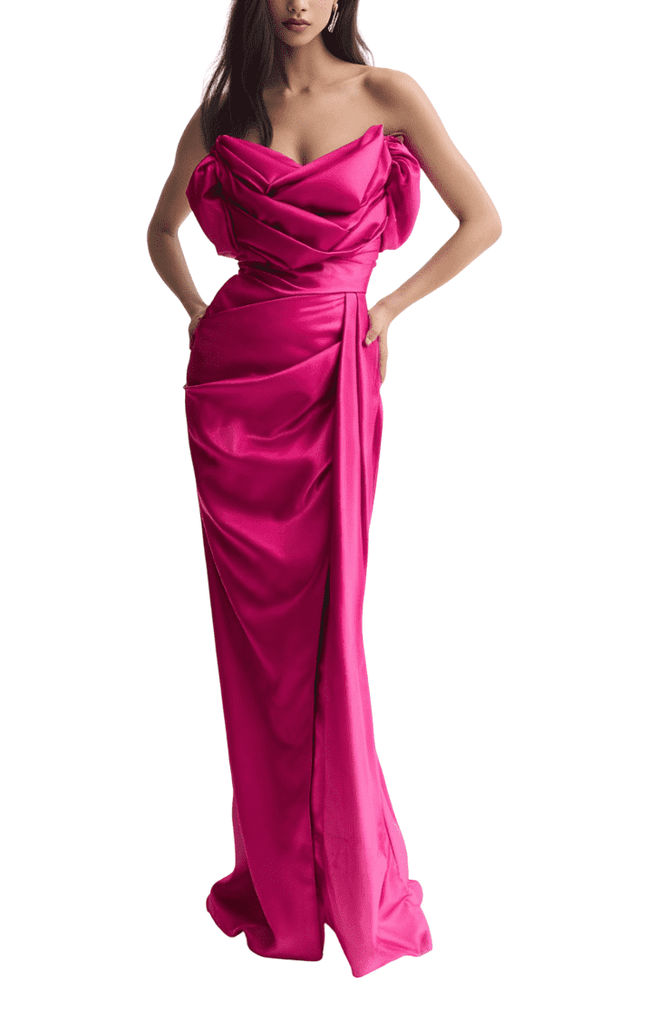 Dark Maroon Party Wear Dress Free Size