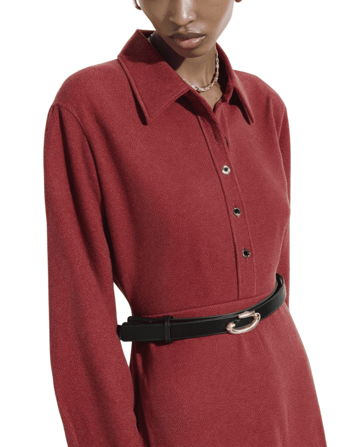 Maroon Party Wear with Black Belt Small Size