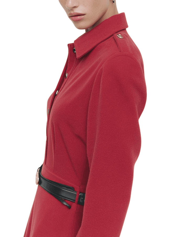 Maroon Party Wear with Black Belt Small Size - Image 2