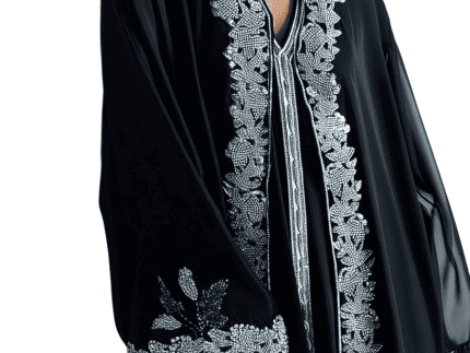 Abaya Dress Double Black Free Size | Elegant Fashion