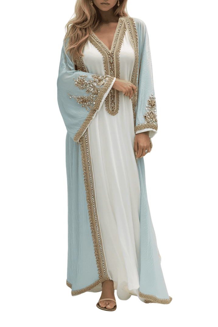 MG Elegant green flowing dress with detailed accents