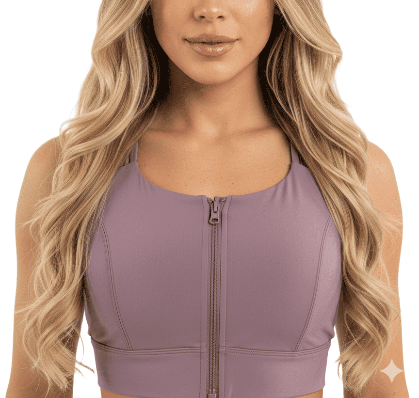 High Support Cross Back Bra With Front Zip