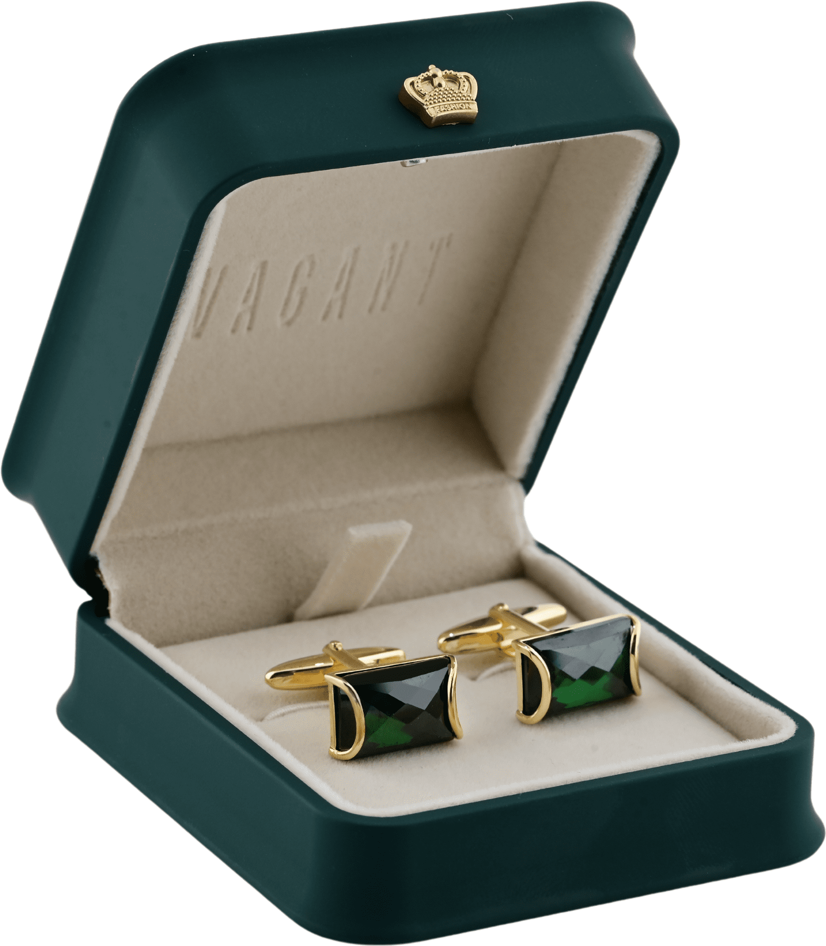 Cufflinks With Deep Green Gemstone