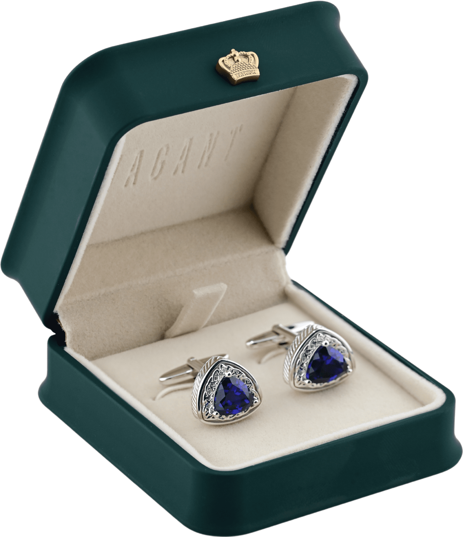 Blue Cufflinks With Silver Detailing