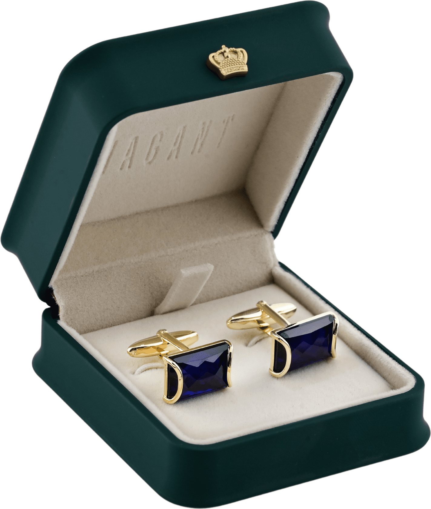 Blue Stone Cufflinks With Gold Detailing