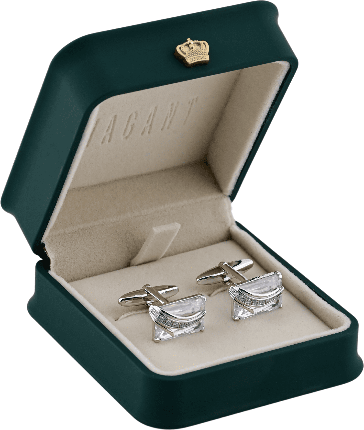 Silver and Diamond Designed Cufflinks 