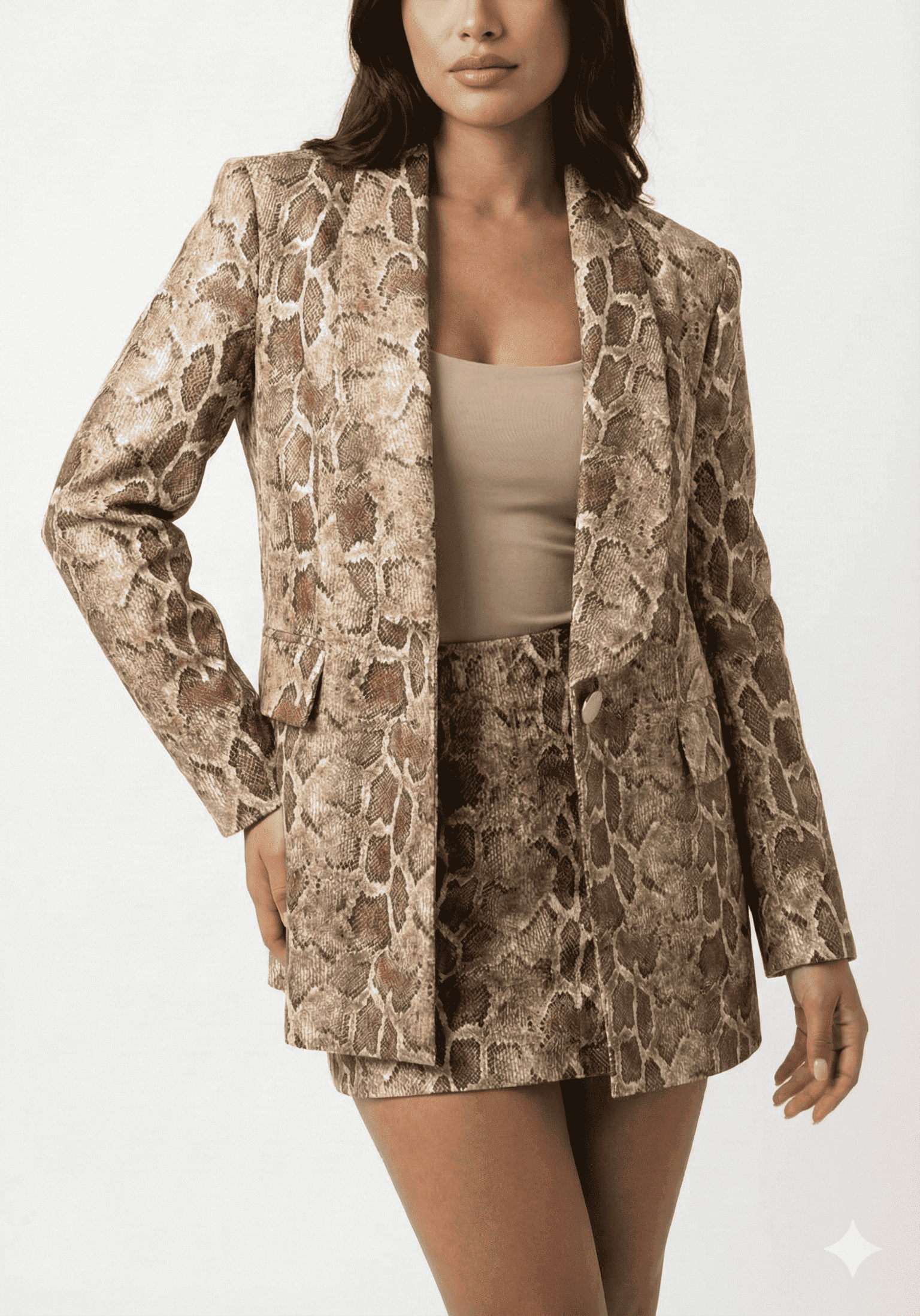 Snake-print blazer + trousers set