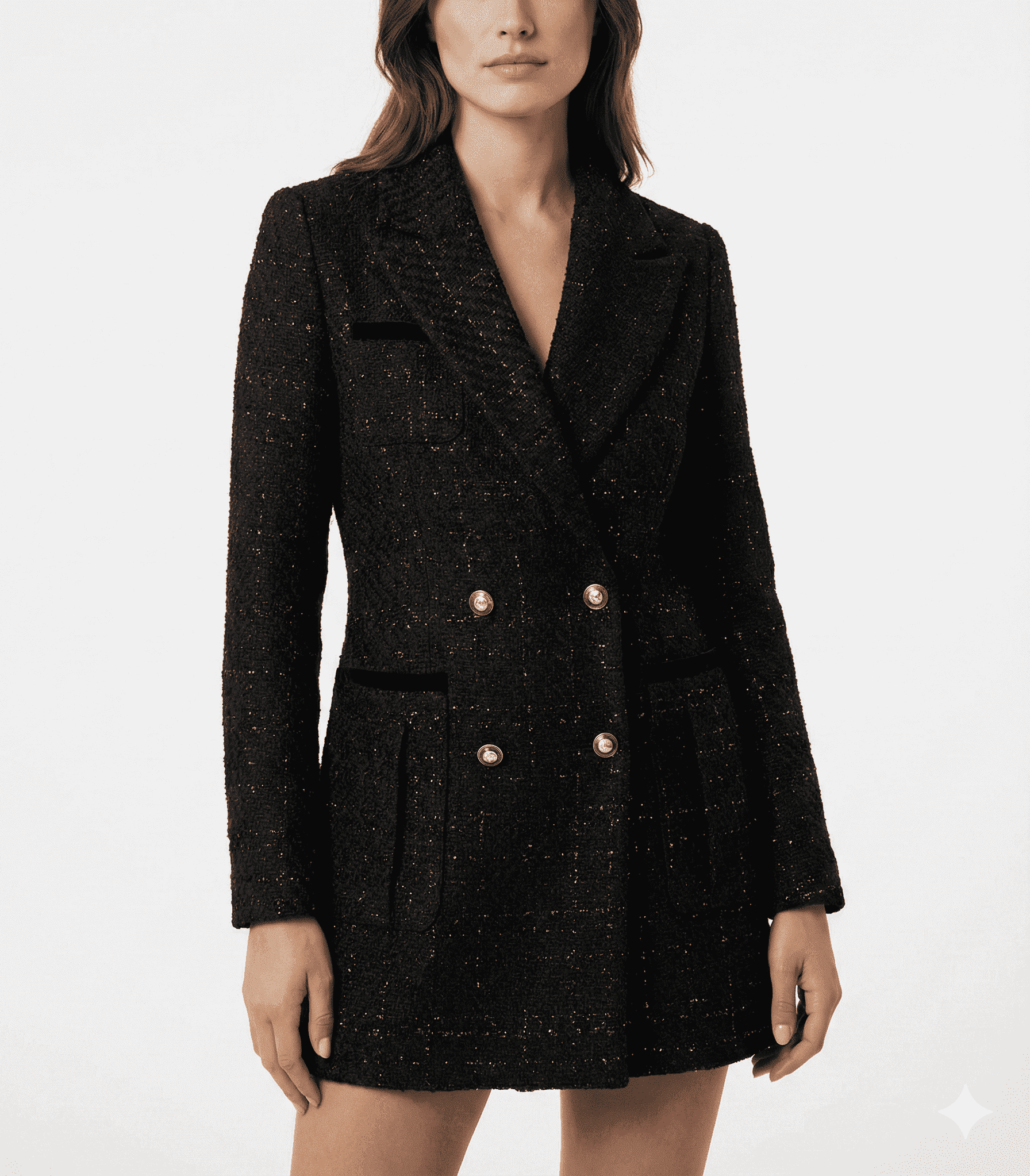 Yasmina black Chanel-style dress