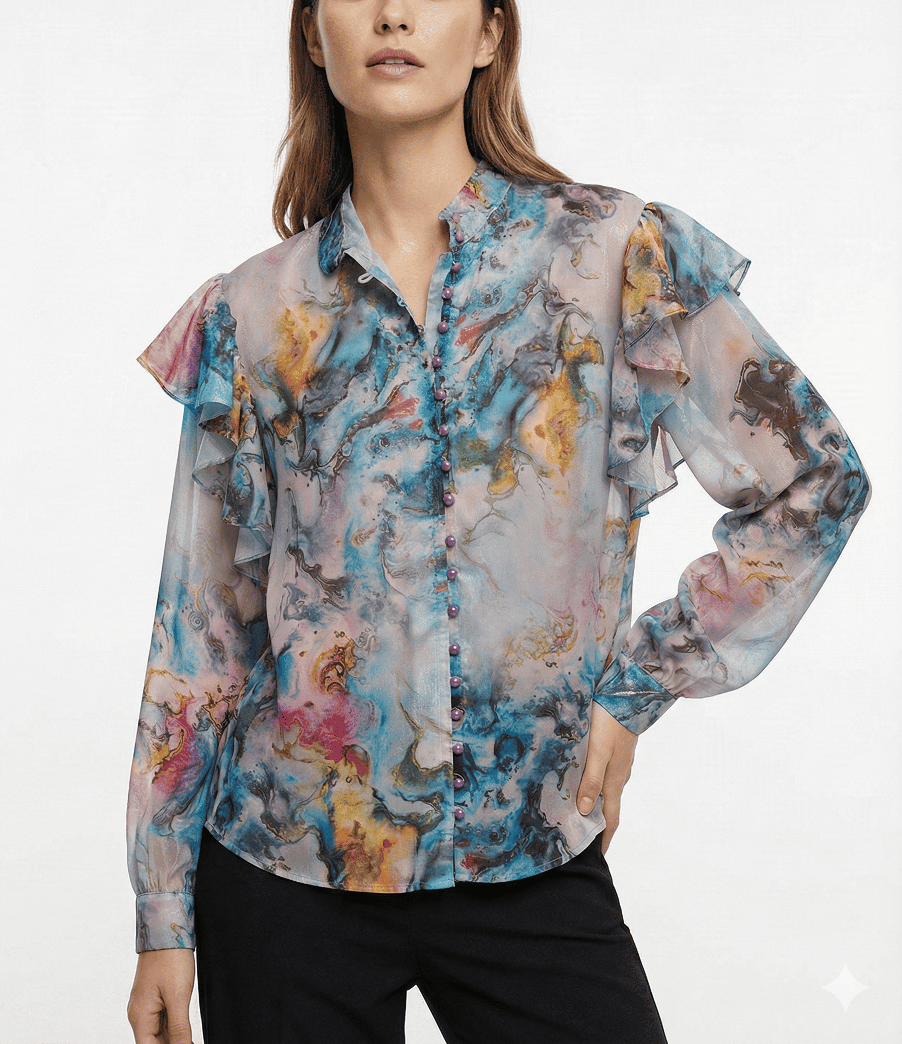 Elegant Floral Chiffon Blouse