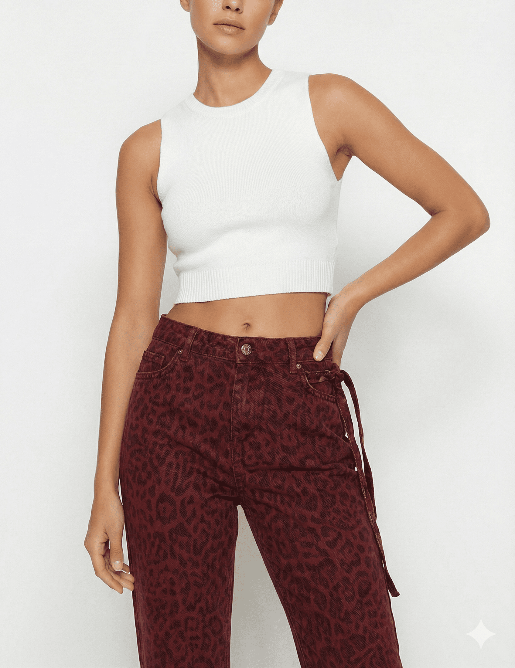 Maroon Patterned Casual Denim Jeans