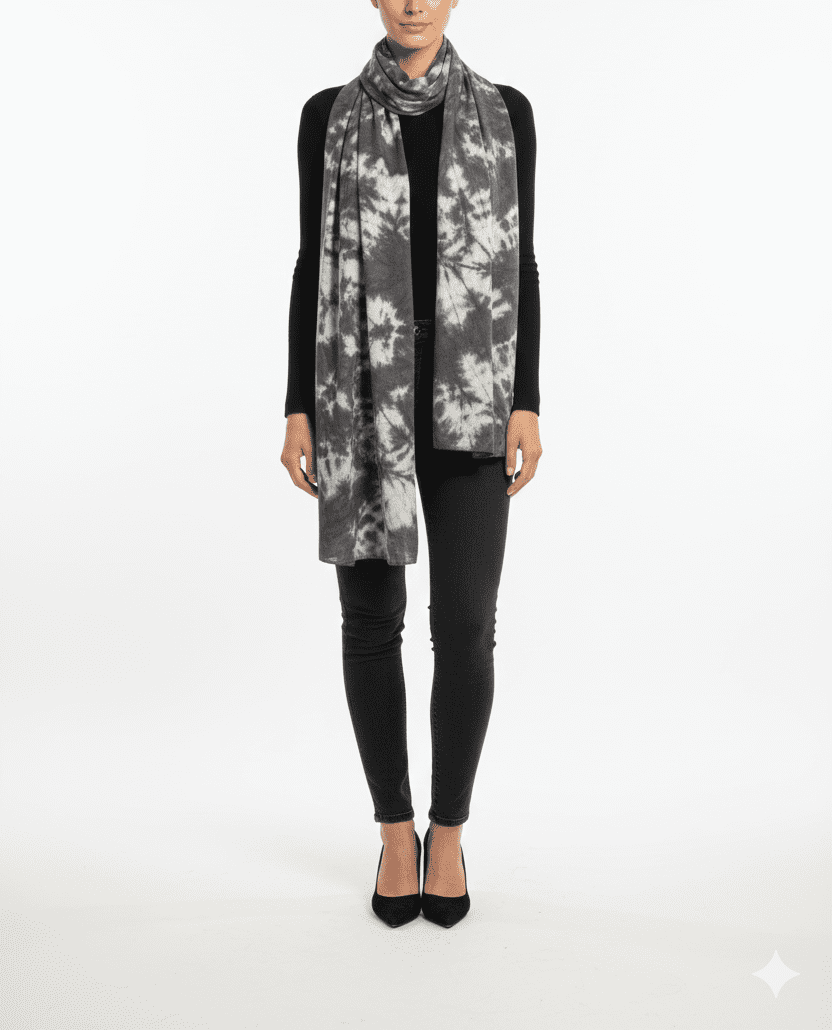 Grey Patterned Winter Muffler