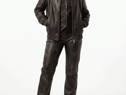 Burgundy Classic Zip-Front Leather Jacket