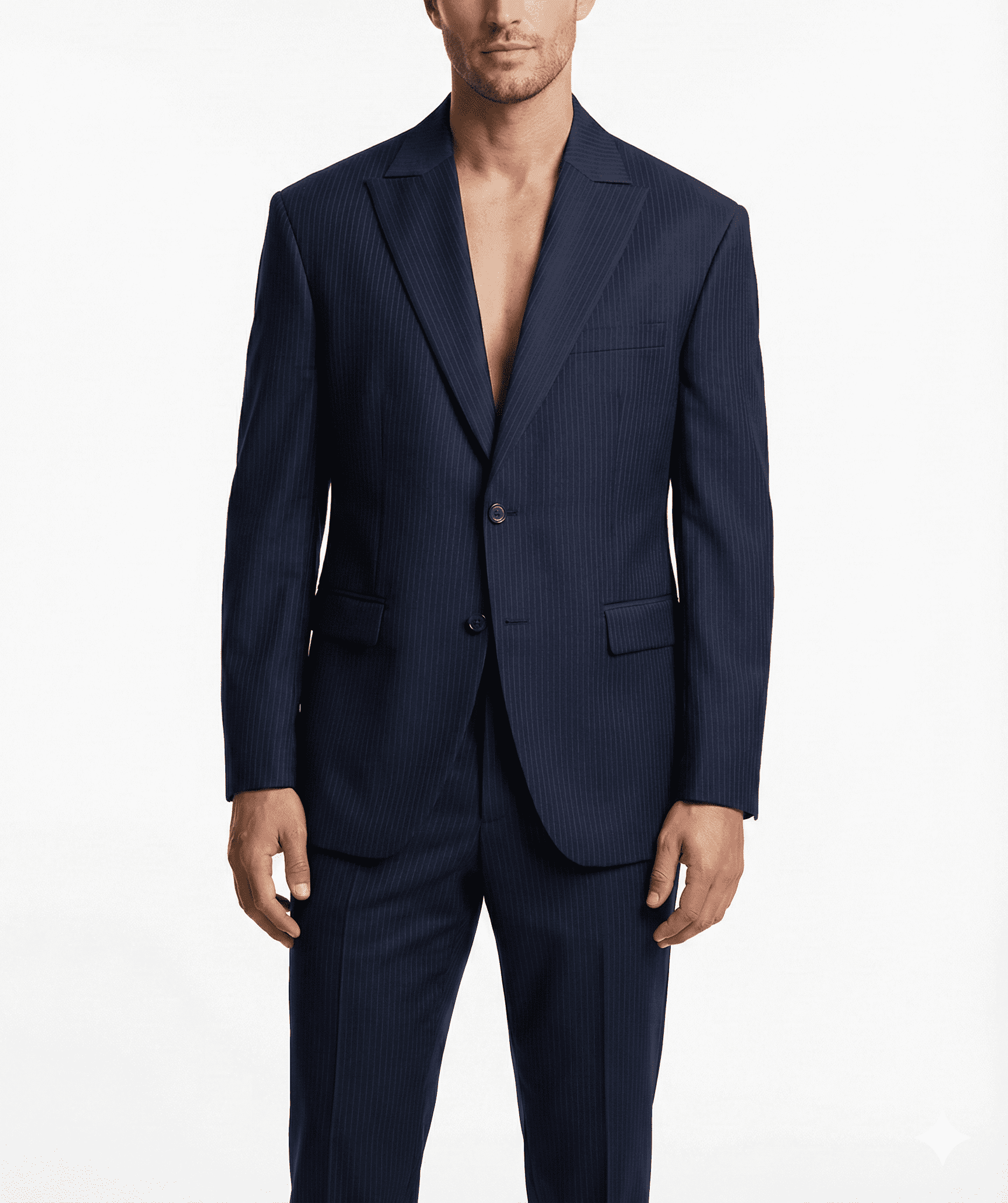 Navy Blue Classic Tailored Blazer Set