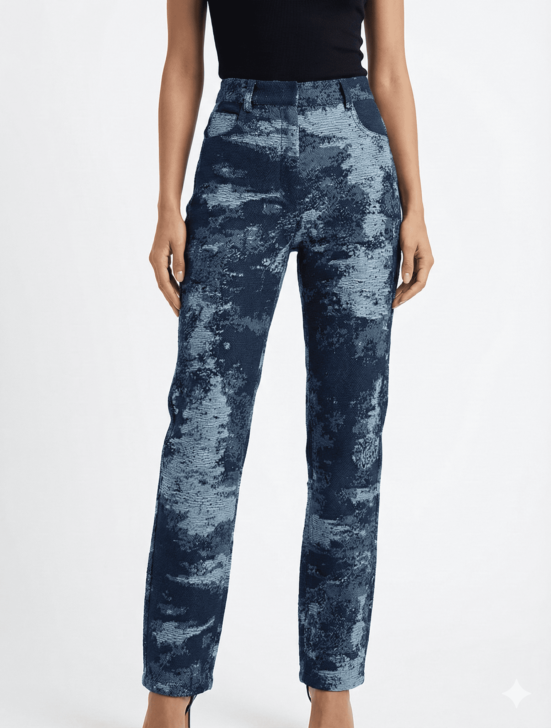 Abstract Dark Blue Textured Fabric | Elegant Fashion