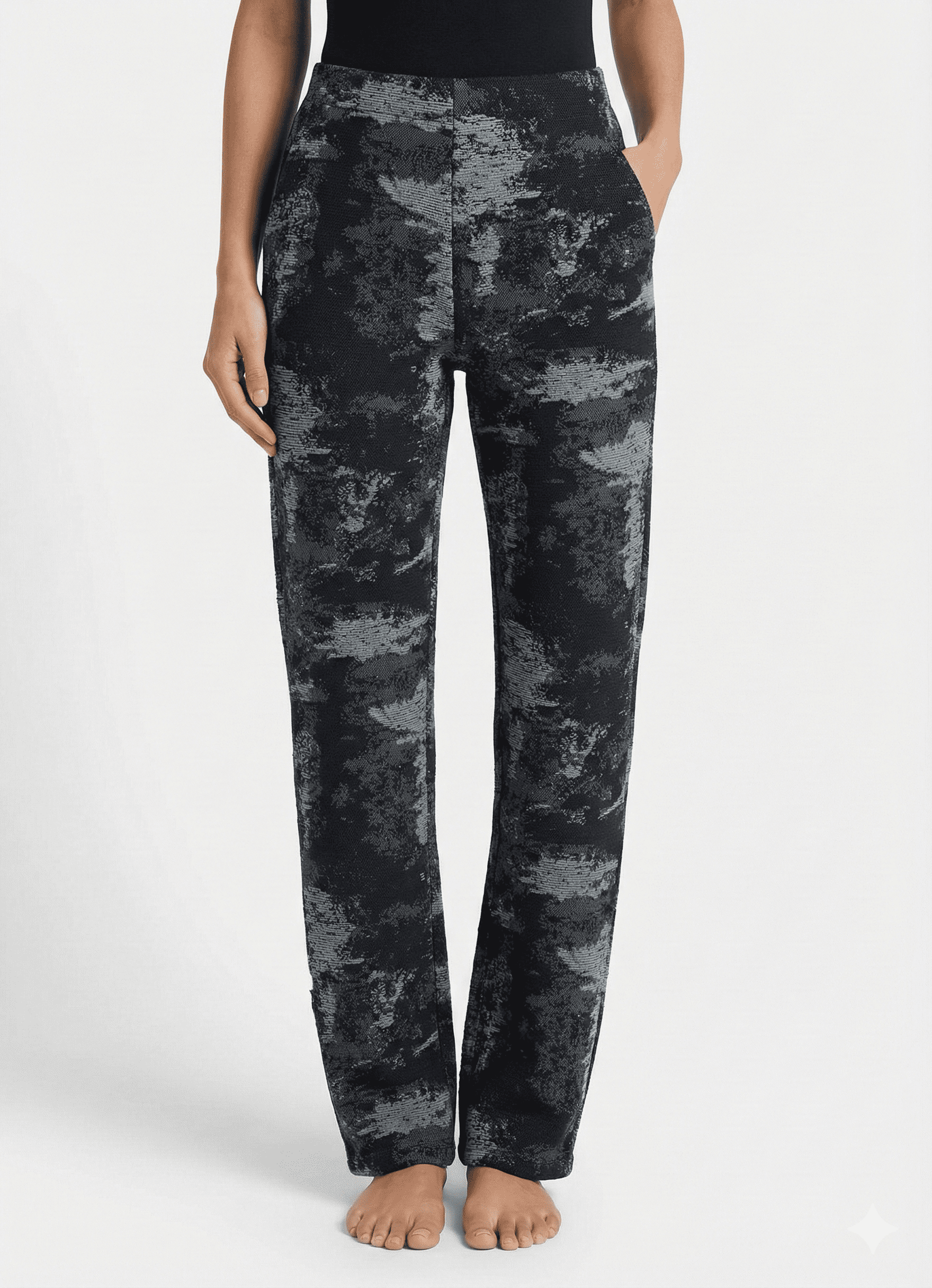 Grey-Black Marbled Fabric (Elastic Hem)