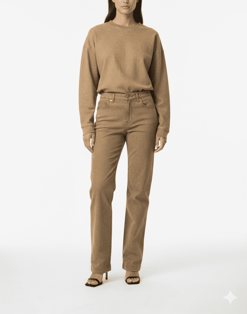 Light Brown Slim Fit Casual Jeans