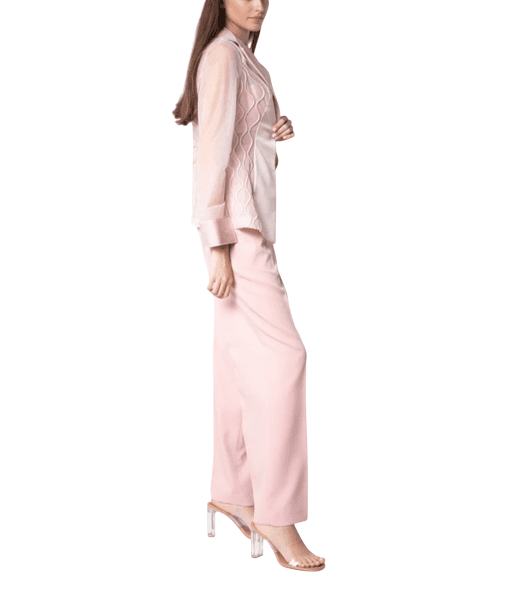 Premium Artisan Blush Pink Tailored Formal Blazer