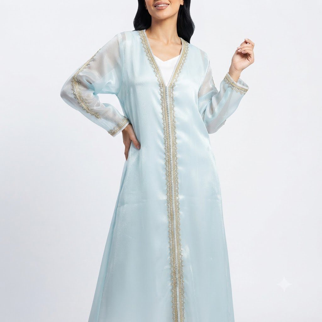 Sky Blue Embroidered Kaftan